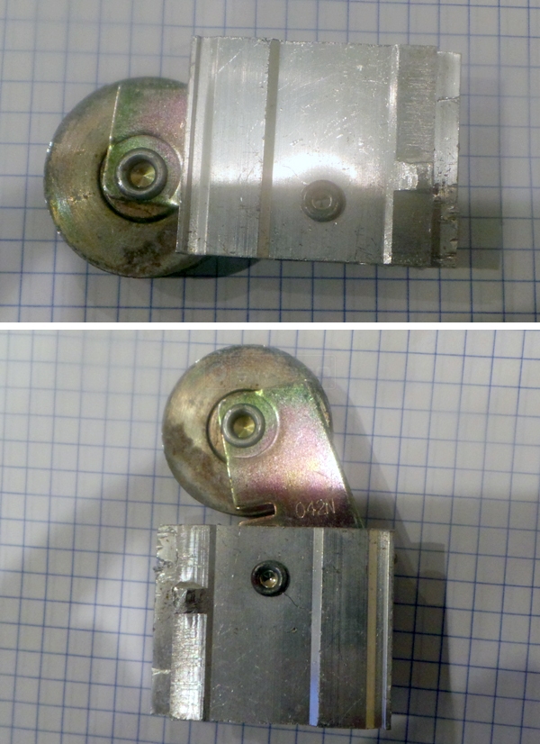 User submitted photos of a patio door roller.