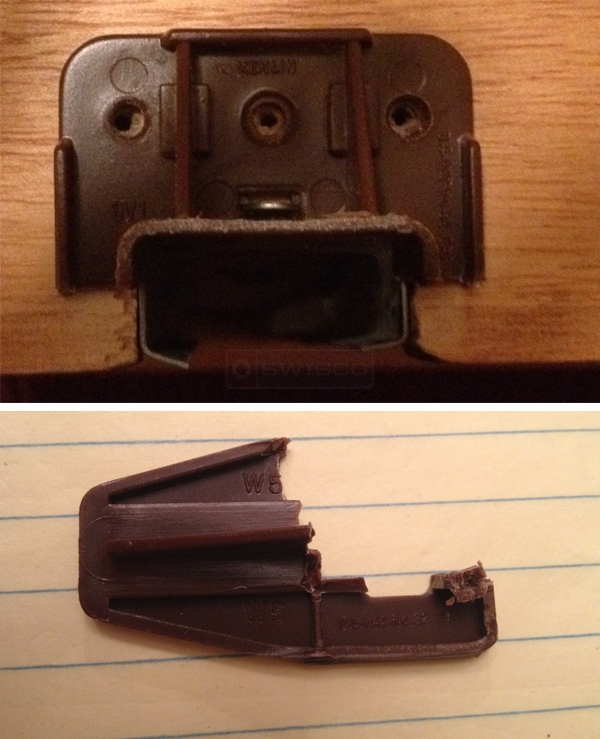 User submitted photos of drawer hardware.
