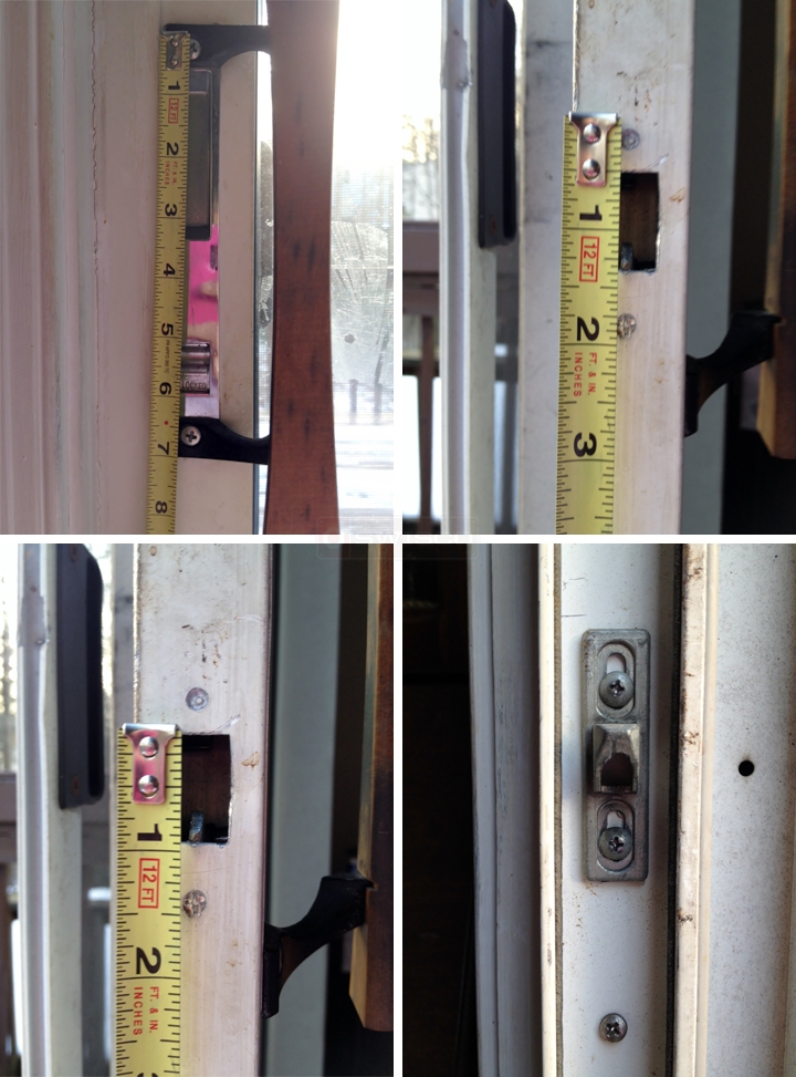 User submitted photos of patio door hardware.