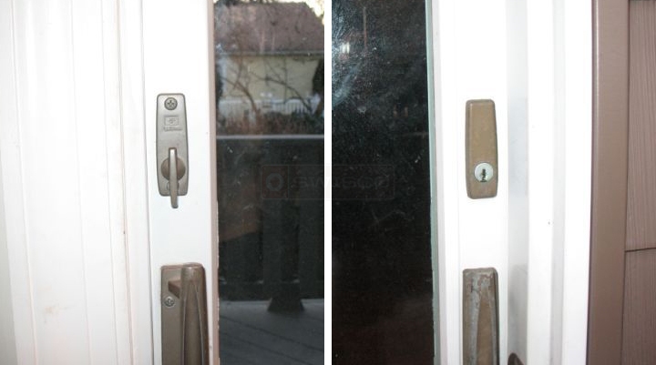 User submitted photos of patio door hardware.