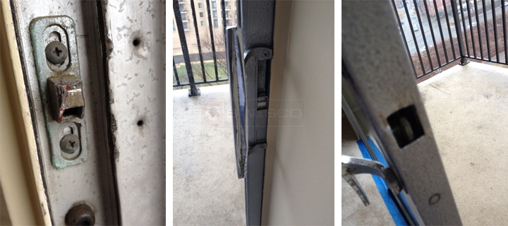 User submitted photos of patio door hardware.