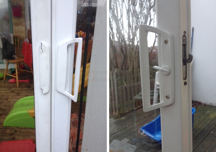 User submitted photos of patio door handles.