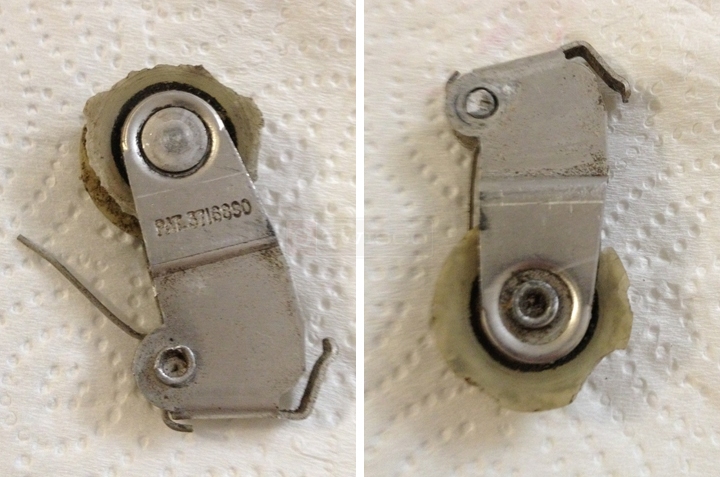 User submitted photos of a patio door roller.