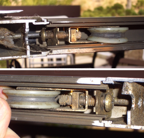 User submitted photos of patio door rollers.