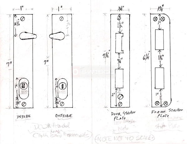 User submitted a diagram of a storm door lock.