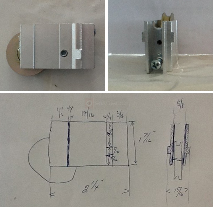 User submitted photos of a patio door roller.