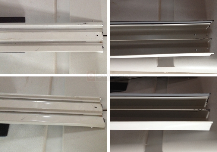 User submitted photos of a mirror door track.
