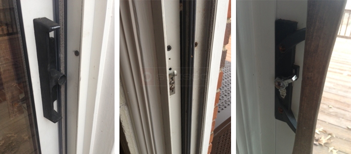 User submitted photos of patio door hardware.