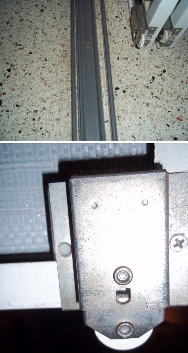 User submitted photos of mirror door hardware.