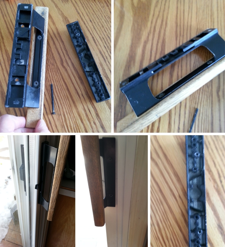 User submitted photos of a patio door handle.