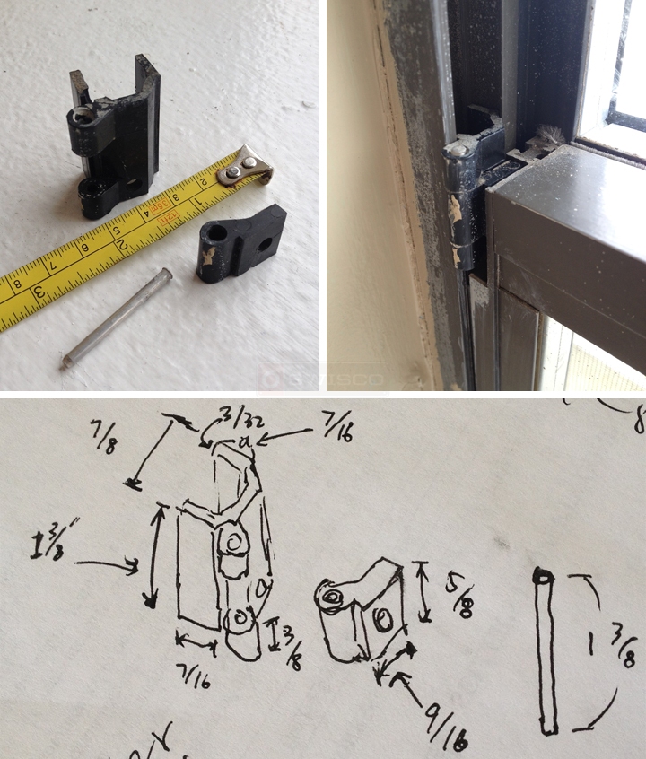 User submitted photos of window hinges.