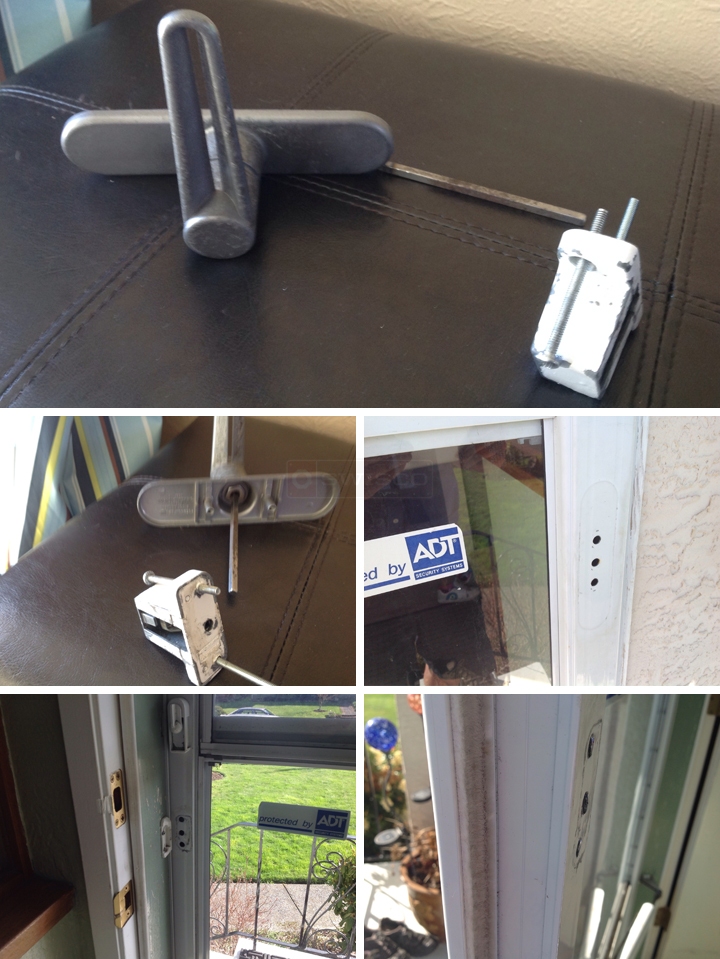 User submitted photos of storm door hardware.
