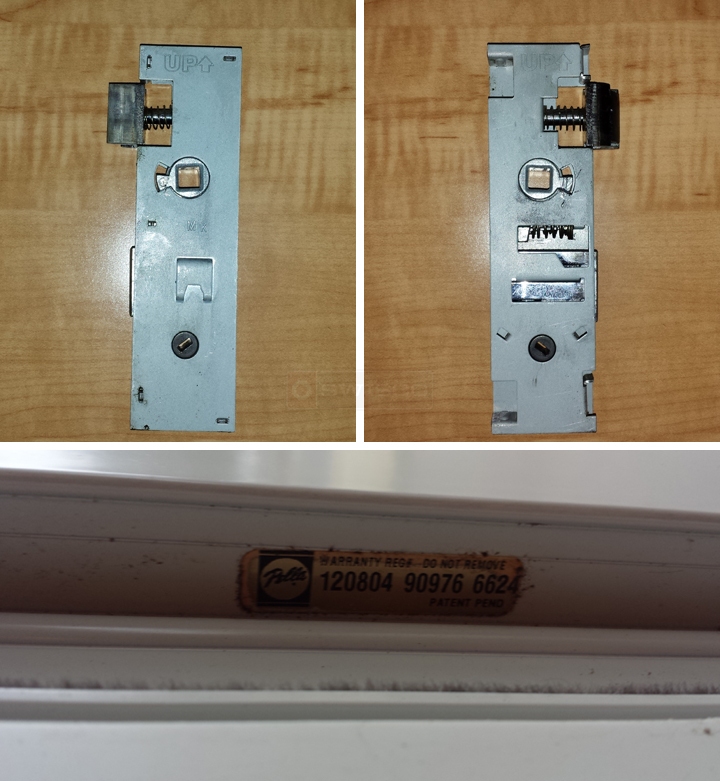 User submitted photos of storm door hardware.