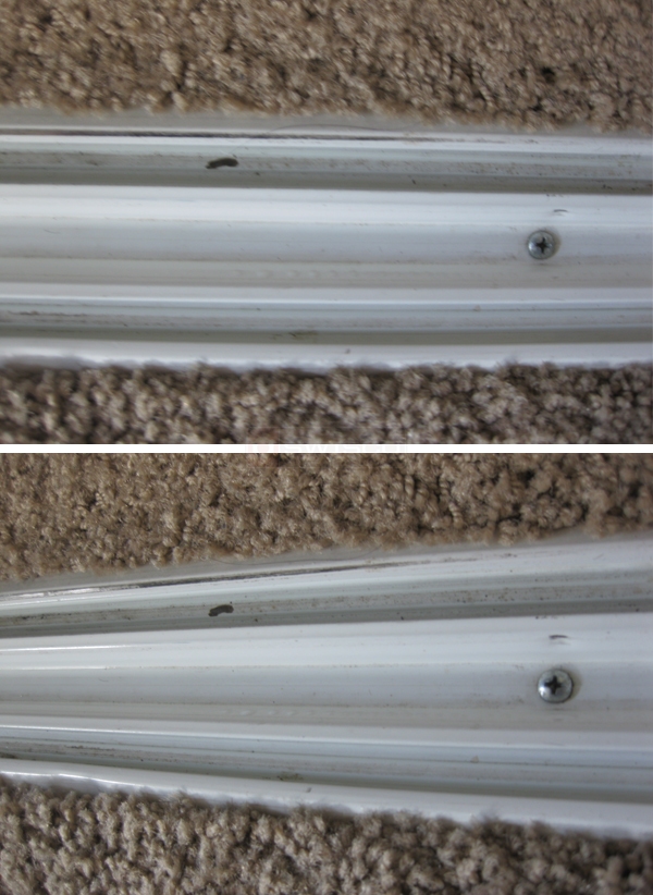 User submitted photos of mirror closet door track.