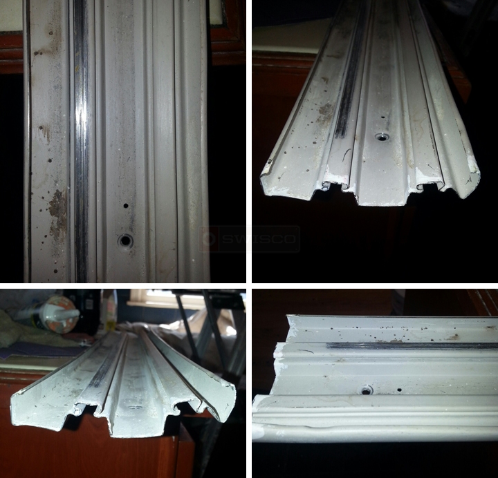 User submitted photos of mirror closet door track.