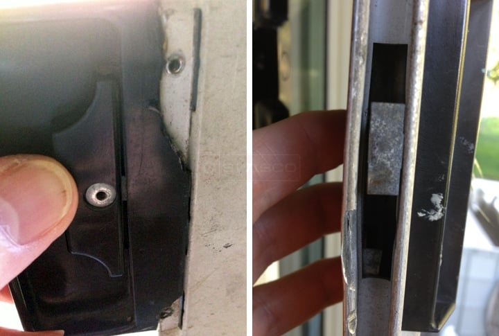 User submitted photos of a screen door latch.
