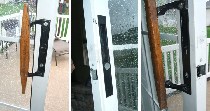 User submitted photos of patio door handles.