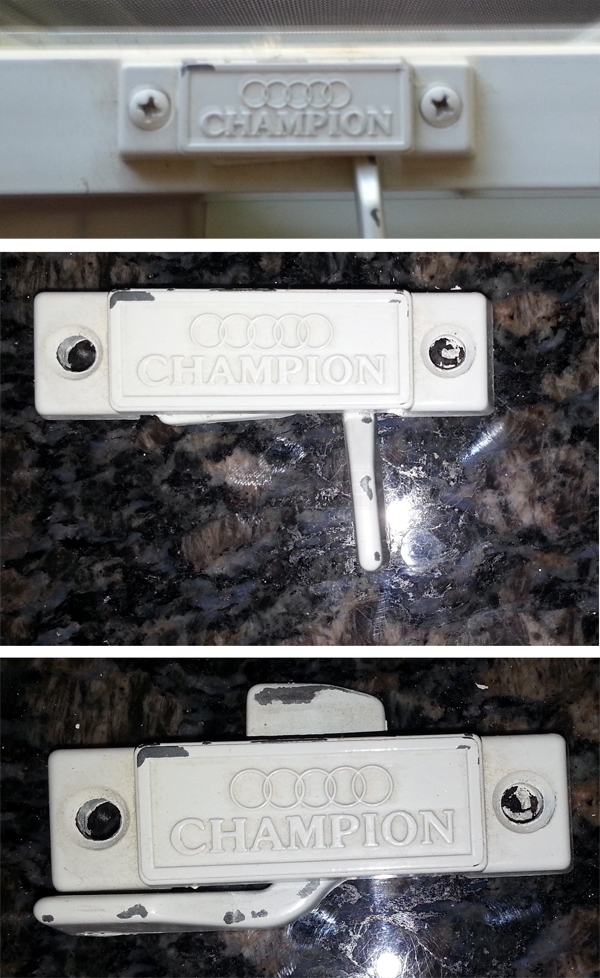 User submitted photos of a window lock.