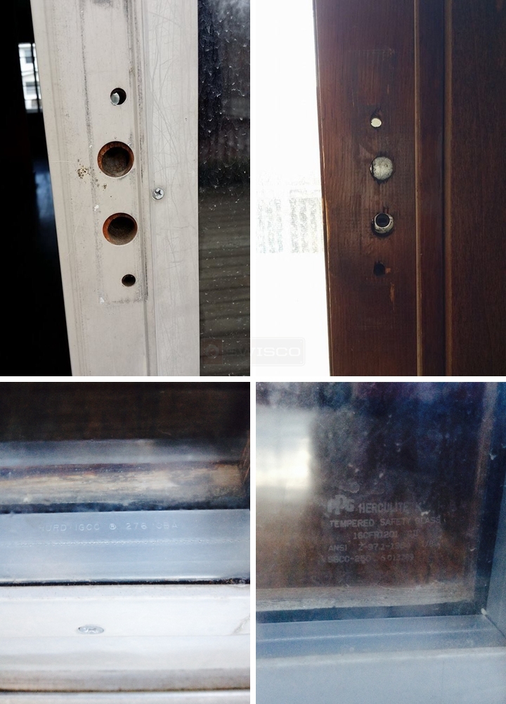 User submitted photos of patio door hardware.