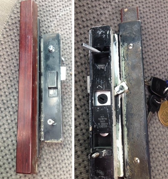 User submitted a photo of a patio door handle set.
