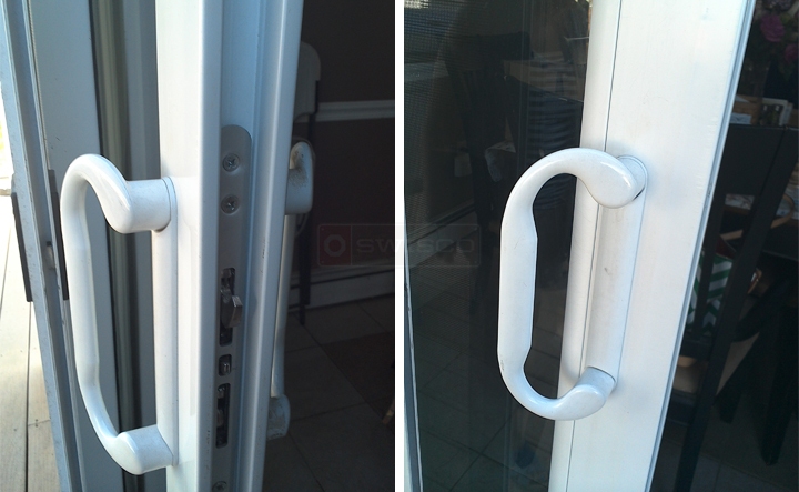 User submitted photos of patio door hardware.