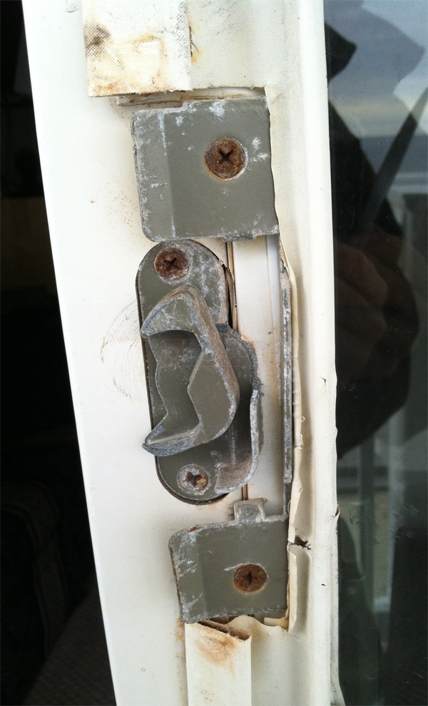 User submitted a photo of patio door hardware.