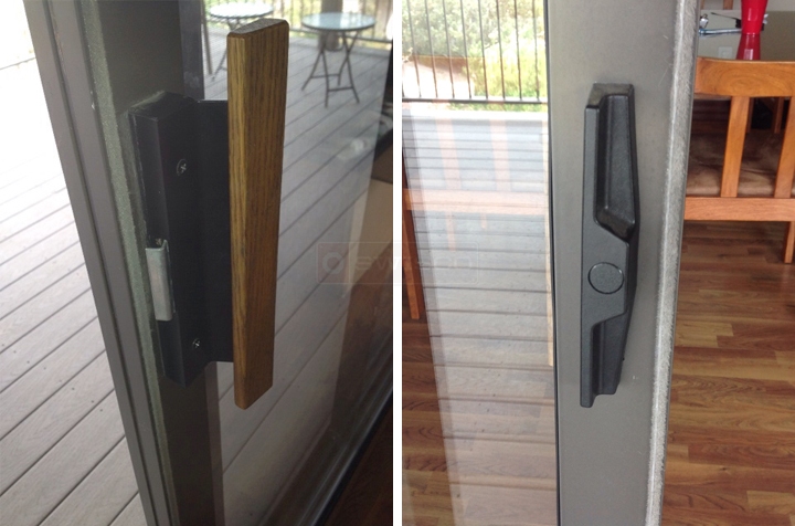 User submitted photos of patio door handles.