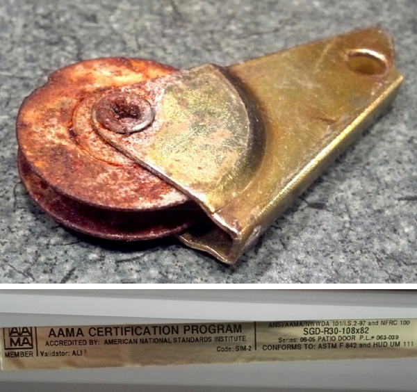User submitted a photo of a patio door roller.