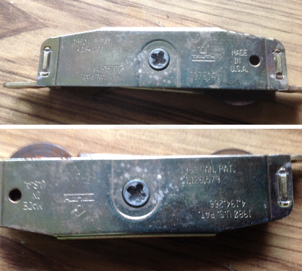 User submitted photos of a patio door roller.