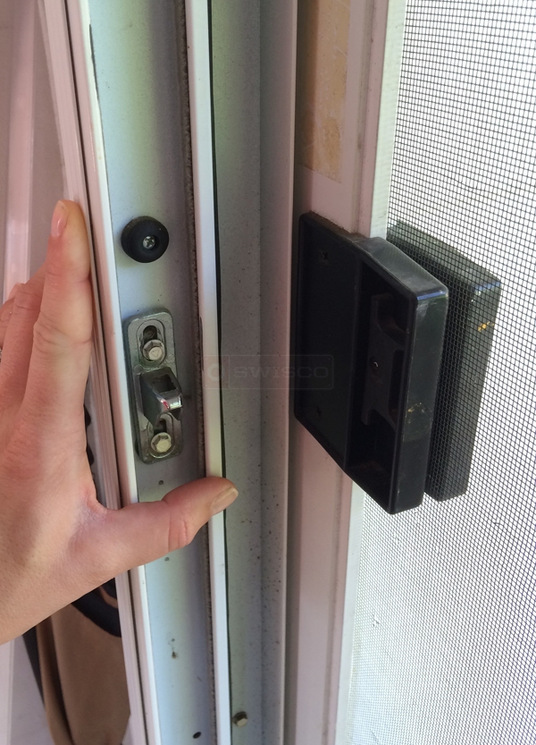 User submitted a photo of patio door hardware.