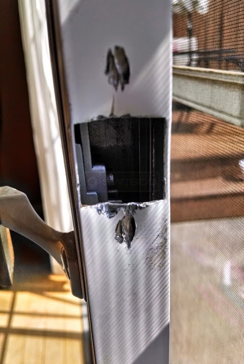 User submitted a photo of patio door hardware.