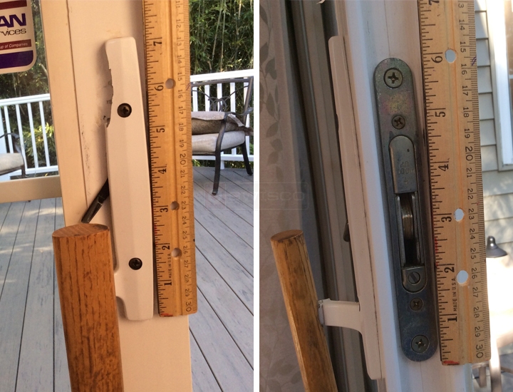User submitted photos of patio door hardware.