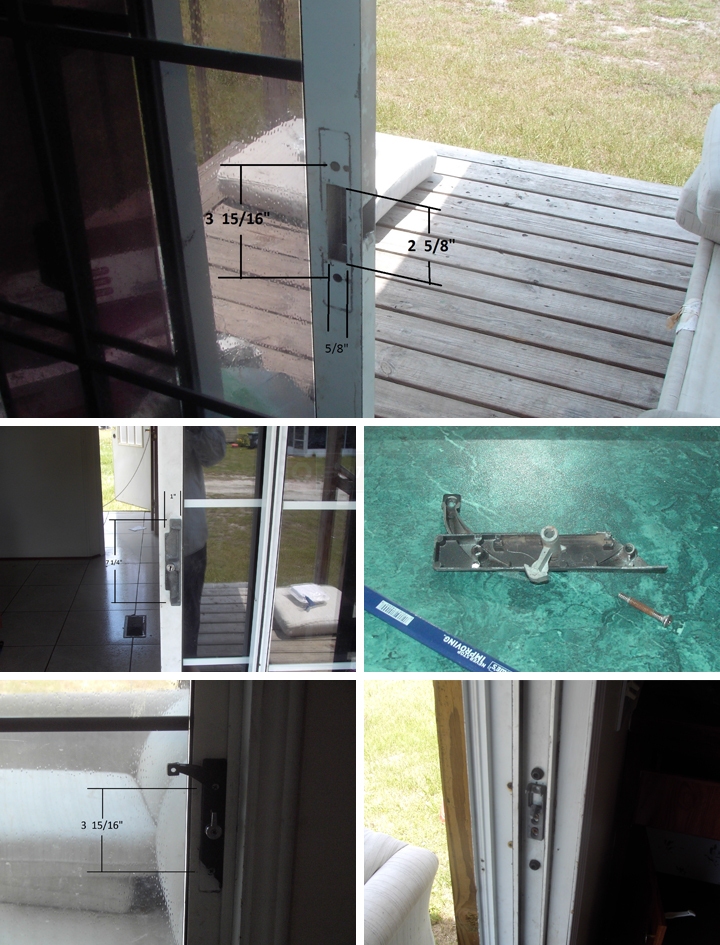 User submitted photos of patio door hardware.
