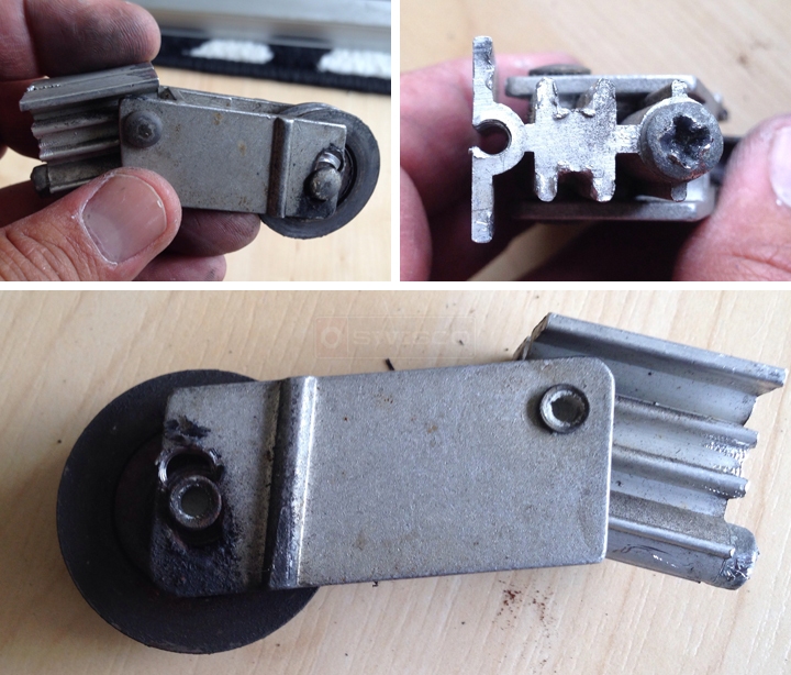 User submitted photos of a patio door roller.