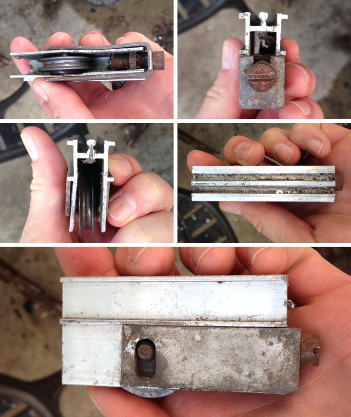 User submitted photos of a patio door roller.