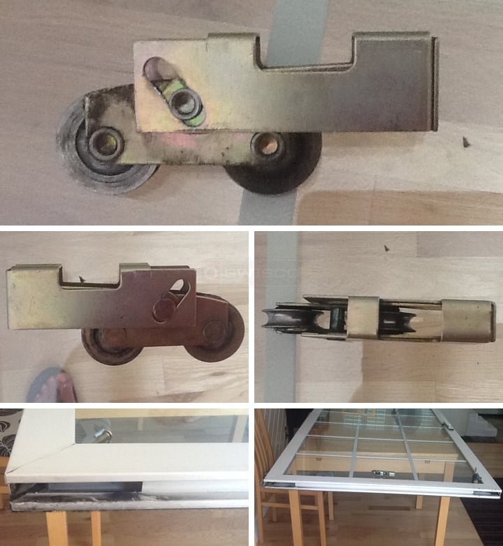 User submitted photos of patio door rollers.
