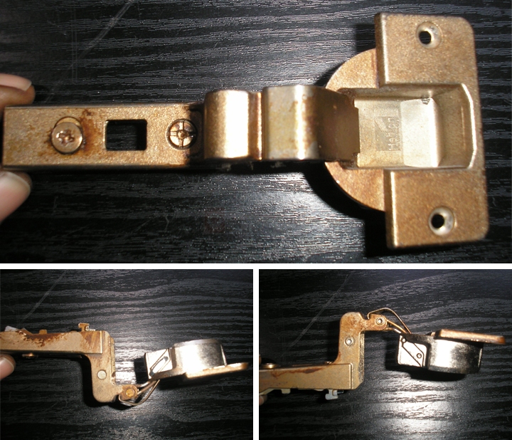 User submitted photos of a cabinet hinge.