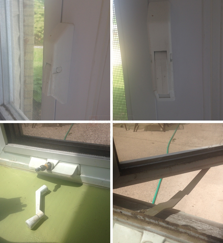 User submitted photos of window hardware.