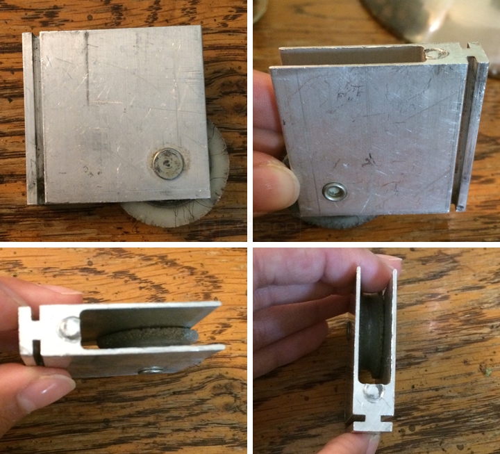 User submitted photos of a mirror closet door roller.