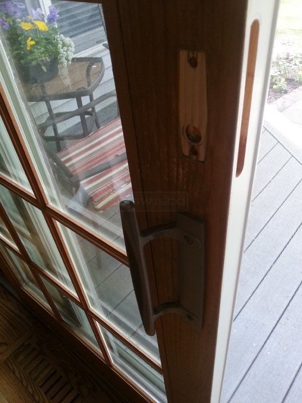 User submitted a photo of patio door hardware.