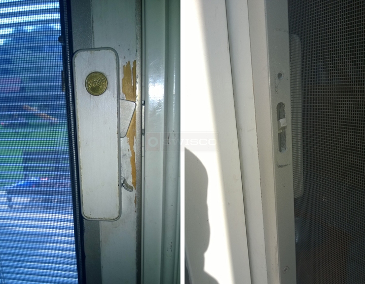 User submitted photos of patio door hardware.