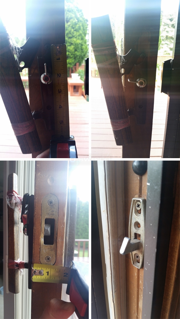 User submitted photos of patio door hardware.