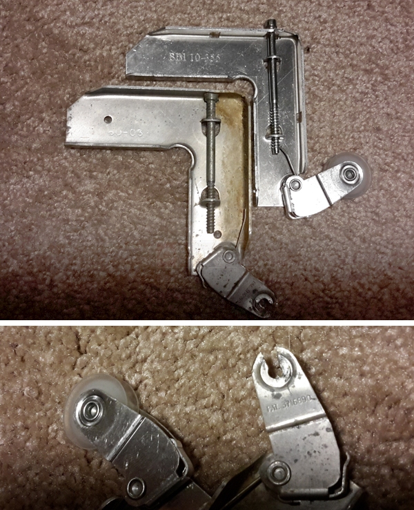 User submitted photos of a patio screen door corners.