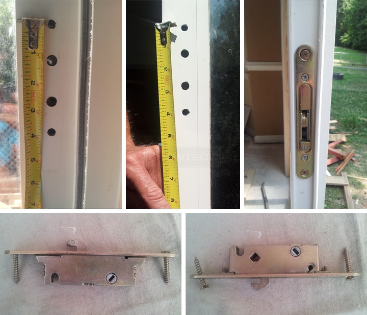 User submitted photos of patio door hardware.