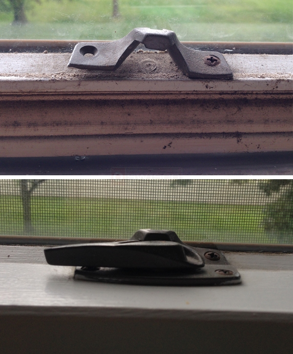 User submitted photos of a window lock.