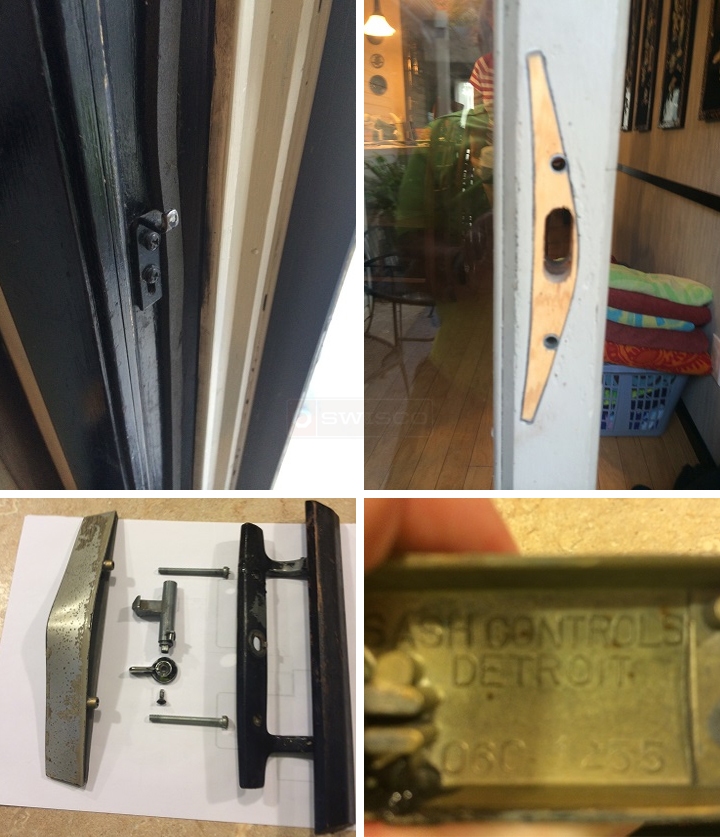 User submitted photos of patio door hardware.