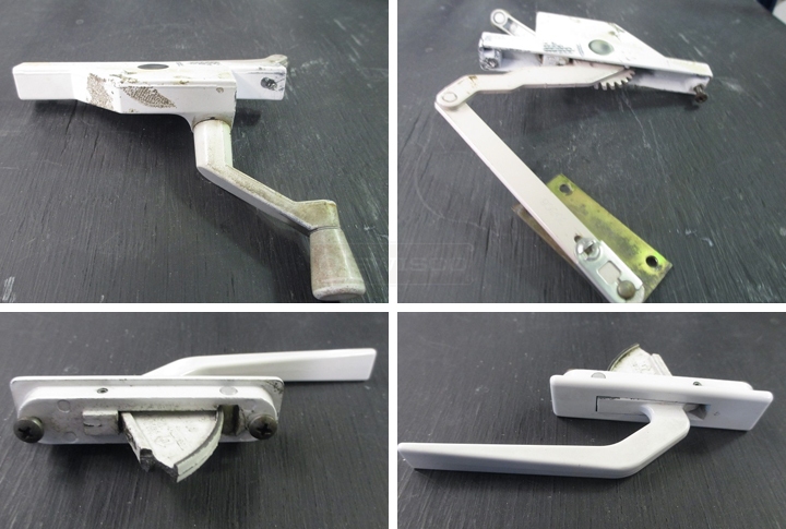 User submitted photos of window hardware.