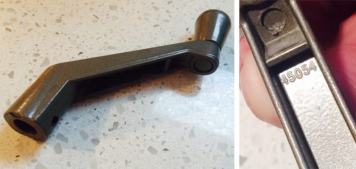 User submitted photos of a window operator handle.