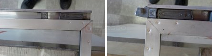 User submitted photos of a storm door window latch.