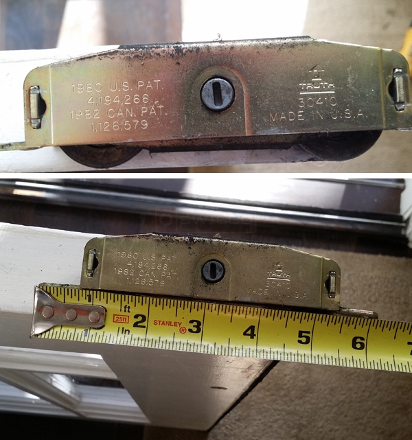 User submitted photos of a patio door roller.